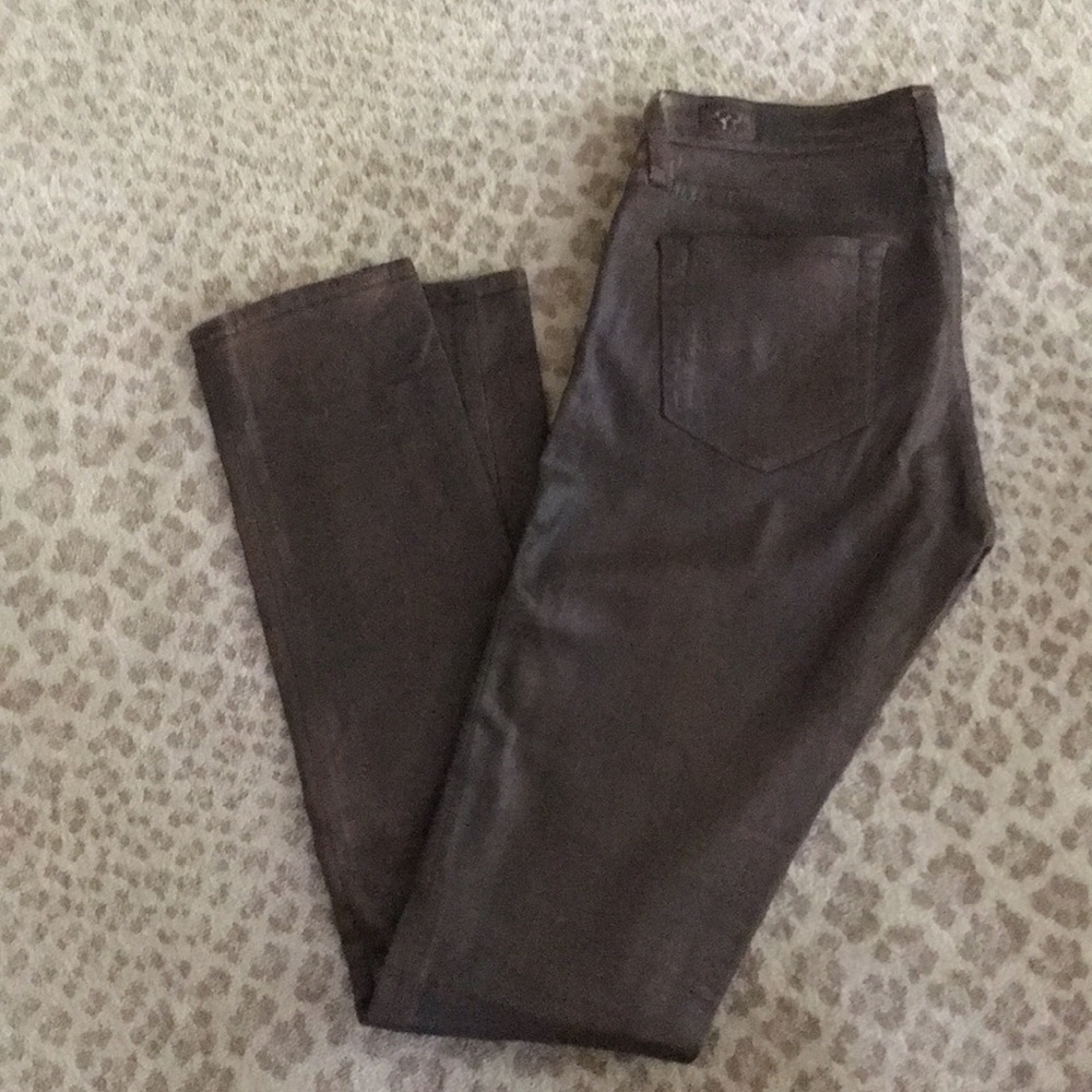 Red engine waxed skinny jeans 28.